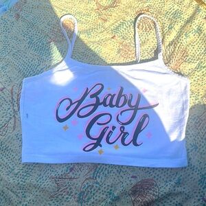 White BabyGirl Crop Top
